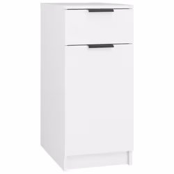 vidaXL Desk Cabinet Desk Cupboard Home Office Storage Cabinet Engineered Wood - white