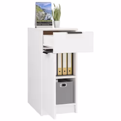 vidaXL Desk Cabinet Desk Cupboard Home Office Storage Cabinet Engineered Wood - white - Additional view 5