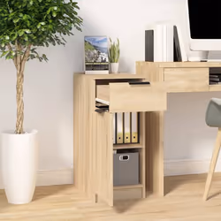 vidaXL Desk Cabinet Desk Cupboard Home Office Storage Cabinet Engineered Wood - sonoma oak - Additional view 4
