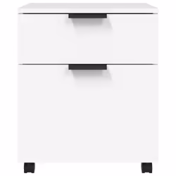 vidaXL Mobile File Cabinet with Wheels Desk Storage Cabinet Engineered Wood - White