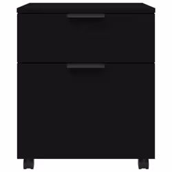 vidaXL Mobile File Cabinet Filing Cabinet with Wheels Black Engineered Wood - Additional view 4