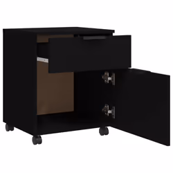 vidaXL Mobile File Cabinet Filing Cabinet with Wheels Black Engineered Wood - Additional view 5