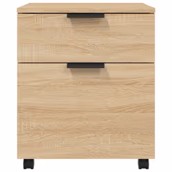 vidaXL Mobile File Cabinet with Wheels Desk Storage Cabinet Engineered Wood - Sonoma oak