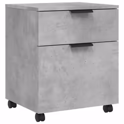 vidaXL Mobile File Cabinet with Wheels Desk Storage Cabinet Engineered Wood - Concrete grey
