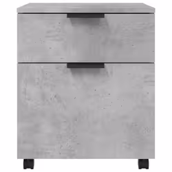 vidaXL Mobile File Cabinet with Wheels Desk Storage Cabinet Engineered Wood - Concrete grey