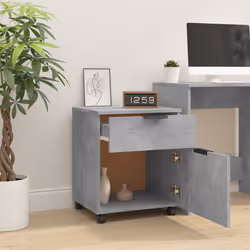 vidaXL Mobile File Cabinet with Wheels Desk Storage Cabinet Engineered Wood - Concrete grey - Additional view 7