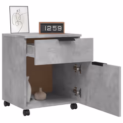 vidaXL Mobile File Cabinet with Wheels Desk Storage Cabinet Engineered Wood - Concrete grey - Additional view 8