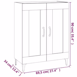 vidaXL Sideboard Engineered Wood Side Cabinet Home Organiser Multi Colours - Concrete grey - Additional view 6