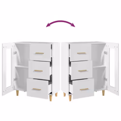 vidaXL Sideboard Engineered Wood Side Cabinet Home Organiser Multi Colours - white - Additional view 10