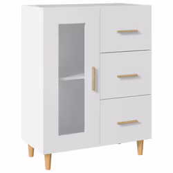 vidaXL Sideboard Engineered Wood Side Cabinet Home Organiser Multi Colours - white