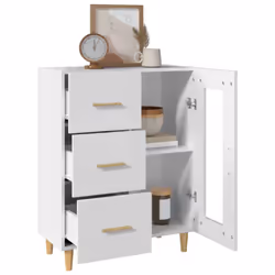 vidaXL Sideboard Engineered Wood Side Cabinet Home Organiser Multi Colours - white - Additional view 6