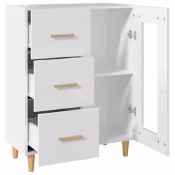 vidaXL Sideboard Engineered Wood Side Cabinet Home Organiser Multi Colours - white - Additional view 9