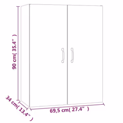 vidaXL Hanging Cabinet Floating Cabinet Wall Storage Cabinet Engineered Wood - Concrete grey - Additional view 10