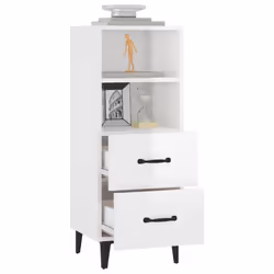 vidaXL Sideboard High Gloss White Engineered Wood Home Organiser Cupboard - Additional view 5