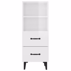 vidaXL Sideboard High Gloss White Engineered Wood Home Organiser Cupboard - Additional view 6
