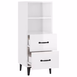 vidaXL Sideboard High Gloss White Engineered Wood Home Organiser Cupboard - Additional view 7
