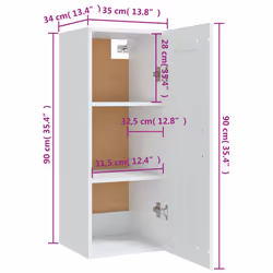 vidaXL Hanging Cabinet Floating Cabinet Wall Storage Cabinet Engineered Wood - white