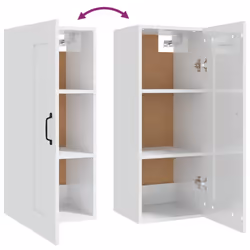 vidaXL Hanging Cabinet Floating Cabinet Wall Storage Cabinet Engineered Wood - high gloss white - Additional view 7