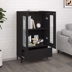 vidaXL Highboard Sideboard Side Cabinet Storage Cabinet Black Engineered Wood