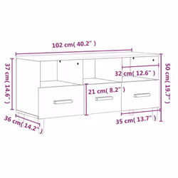 vidaXL TV Cabinet Engineered Wood Indoor Living Room TV Unit Multi Colours - White - Additional view 5