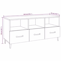 vidaXL TV Cabinet Engineered Wood TV Console Cabinet Sideboard Multi Colours - White - Additional view 5