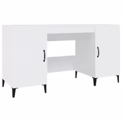vidaXL Desk Engineered Wood Office Computer Study Writing Desk Multi Colours - High gloss white