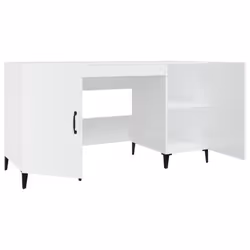 vidaXL Desk Engineered Wood Office Computer Study Writing Desk Multi Colours - High gloss white - Additional view 8