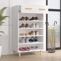 vidaXL Shoe Cabinet Engineered Wood Indoor Shoe Storage Rack Multi Colours - White - Additional view 4