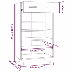 vidaXL Shoe Cabinet Engineered Wood Indoor Shoe Storage Rack Multi Colours - Black - Additional view 10