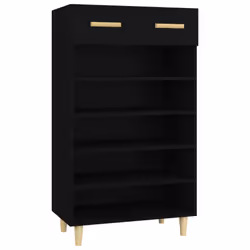 vidaXL Shoe Cabinet Engineered Wood Indoor Shoe Storage Rack Multi Colours - Black - Additional view 3