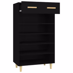 vidaXL Shoe Cabinet Engineered Wood Indoor Shoe Storage Rack Multi Colours - Black - Additional view 8