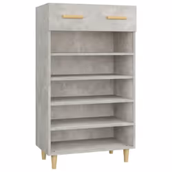 vidaXL Shoe Cabinet Engineered Wood Indoor Shoe Storage Rack Multi Colours - Concrete grey - Additional view 3