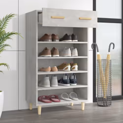vidaXL Shoe Cabinet Engineered Wood Indoor Shoe Storage Rack Multi Colours - Concrete grey - Additional view 4