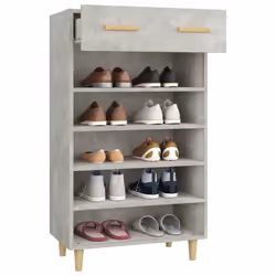 vidaXL Shoe Cabinet Engineered Wood Indoor Shoe Storage Rack Multi Colours - Concrete grey - Additional view 6