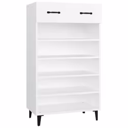 vidaXL Shoe Cabinet Engineered Wood Indoor Shoe Storage Rack Multi Colours - White - Additional view 3