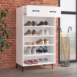 vidaXL Shoe Cabinet Engineered Wood Indoor Shoe Storage Rack Multi Colours - White - Additional view 4