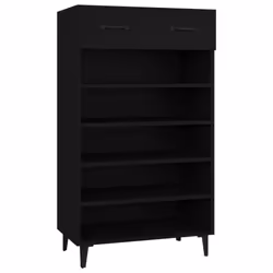 vidaXL Shoe Cabinet Engineered Wood Indoor Shoe Storage Rack Multi Colours - Black