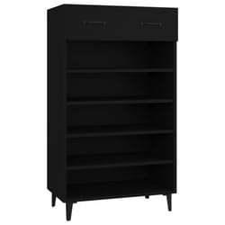 vidaXL Shoe Cabinet Engineered Wood Indoor Shoe Storage Rack Multi Colours - Black