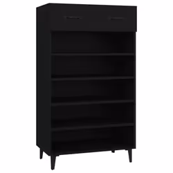 vidaXL Shoe Cabinet Engineered Wood Indoor Shoe Storage Rack Multi Colours - Black