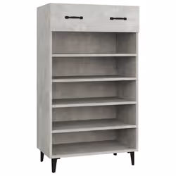 vidaXL Shoe Cabinet Engineered Wood Indoor Shoe Storage Rack Multi Colours - Concrete grey - Additional view 3