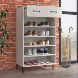 vidaXL Shoe Cabinet Engineered Wood Indoor Shoe Storage Rack Multi Colours - Concrete grey - Additional view 4