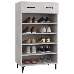 vidaXL Shoe Cabinet Engineered Wood Indoor Shoe Storage Rack Multi Colours - Concrete grey - Additional view 6