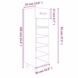 vidaXL Shoe Cabinet Engineered Wood Indoor Shoe Storage Rack Multi Colours - Concrete grey - Additional view 10