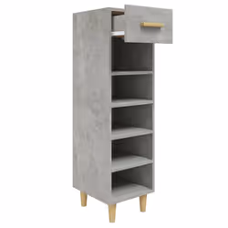 vidaXL Shoe Cabinet Engineered Wood Indoor Shoe Storage Rack Multi Colours - Concrete grey - Additional view 4