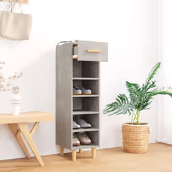 vidaXL Shoe Cabinet Engineered Wood Indoor Shoe Storage Rack Multi Colours - Concrete grey - Additional view 9