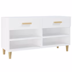 vidaXL Shoe Cabinet White Engineered Wood Hallway Shoe Storage Rack Cupboard