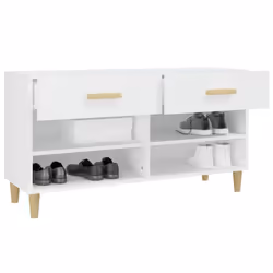 vidaXL Shoe Cabinet White Engineered Wood Hallway Shoe Storage Rack Cupboard - Additional view 6