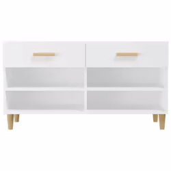 vidaXL Shoe Cabinet White Engineered Wood Hallway Shoe Storage Rack Cupboard - Additional view 7