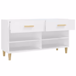 vidaXL Shoe Cabinet White Engineered Wood Hallway Shoe Storage Rack Cupboard - Additional view 8