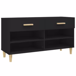 vidaXL Shoe Cabinet Black Engineered Wood Hallway Shoe Storage Rack Cupboard